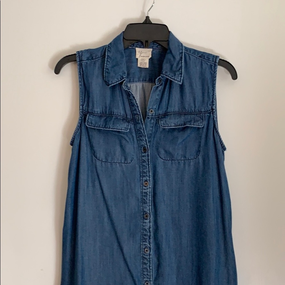 Andrea Jovine Sleeveless Button Up Tencel Dress-S